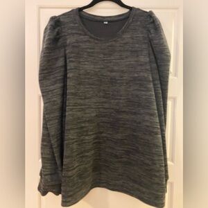 Dark Grey Pullover Top with Sleeve Detail